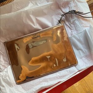 Coach Metallic rose gold  Wristlet Clutch